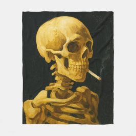 Manta Polar Calavera Vintage Fumando – Única Inspirada en Van