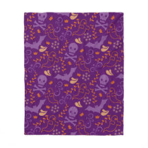 Calavera y huesos cruzados de Halloween púrpura