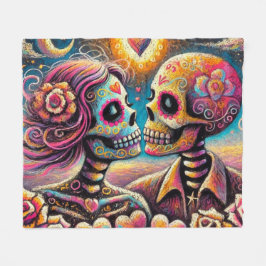 Manta Polar Calaveras azucareras enamoradas Impresionista Chal