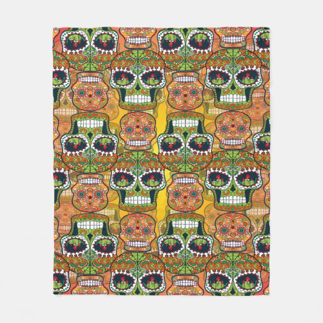 Manta Polar Calaveras de azúcar (Anverso)