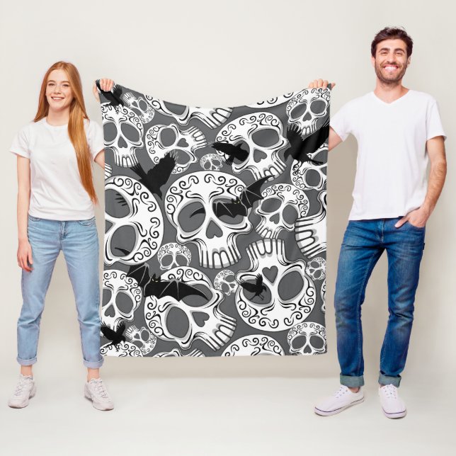Manta Polar Calaveras decorativas de Halloween (In situ)