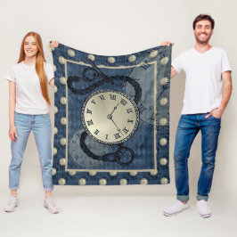 Manta Polar Calaveras y relojes de vapor azul