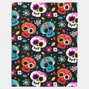 Manta Polar Calaveros decorativos