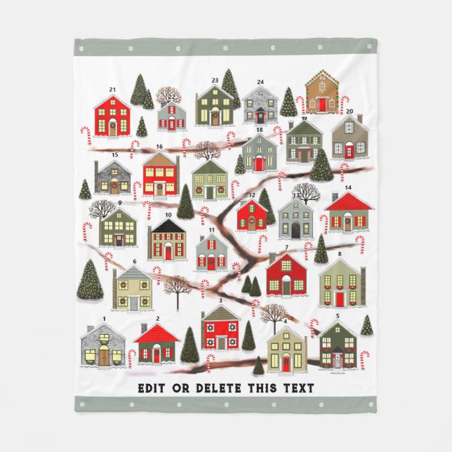 Manta Polar Calendario de Adviento de Navidad (Anverso)