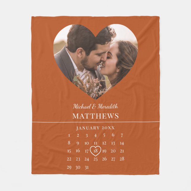 Manta Polar Calendario de Aniversario de la Boda de Otoño Nara (Anverso)