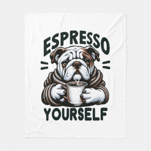Manta Polar Cálido Bulldog Espresso - Café acogedor