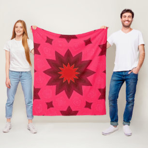 Manta Polar Calidoscopio de Estallido de Rosa Vibrante