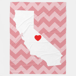 Manta Polar California personalizable con Corazón Rojo