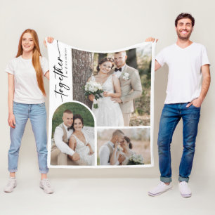 Manta Polar Caligrafía artística moderna Juntos Boda Foto