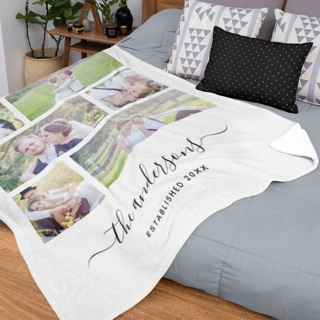 Manta Polar Caligrafía de nombre de familia de seis Collages d (Subido por el creador)