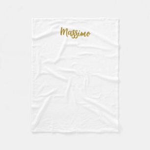 Manta Polar Caligrafía Profesional Color Oro Elegante