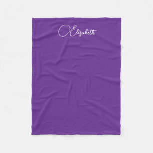 Manta Polar Calligrafía de moda Script Nombre Purple real