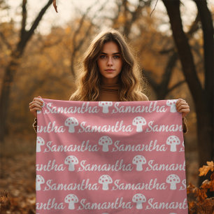 Manta Polar Calligrafía personalizada de moda Nombre hongo hon