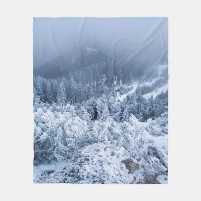 Manta Polar Calmo día de invierno nublado sobre las montañas (Anverso)