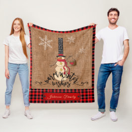 Manta Polar Calurosos deseos de invierno - Snowman