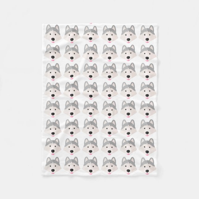 Manta Polar Cama de amor para Husky Silver (Anverso)