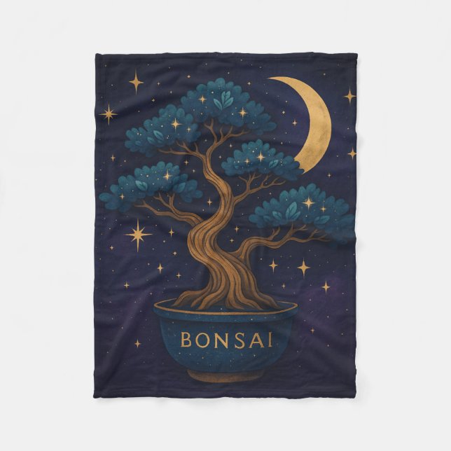 Manta Polar Cama de árbol de bonsai encantado (Anverso)