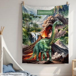 Manta Polar Cama de cumpleaños personalizada T-Rex Dinosaur