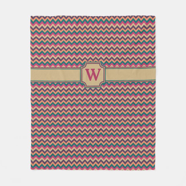 Manta Polar Cama de flechas de Zigzag Tropical (Anverso)