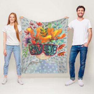 Manta Polar Cama de gafas de sol Creatividad Fleece Blanket