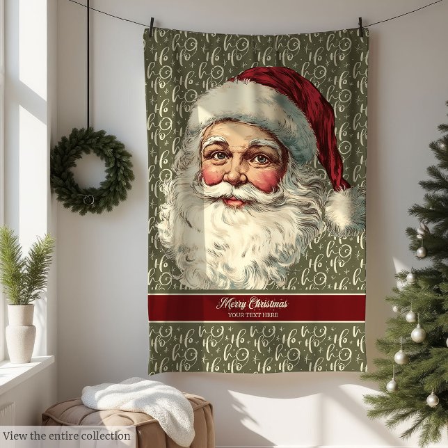 Manta Polar Cama de Papá Noel para las acogedoras casas (Charming Old Time Santa Blanket for Cozy Homes)