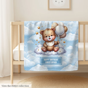 Manta Polar Cama de peluche personalizada para el primer año d