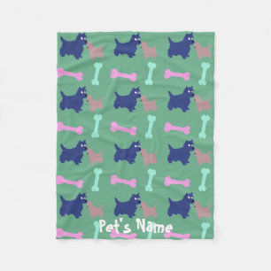 Manta Polar Cama de perro personalizada de huesos territoriale