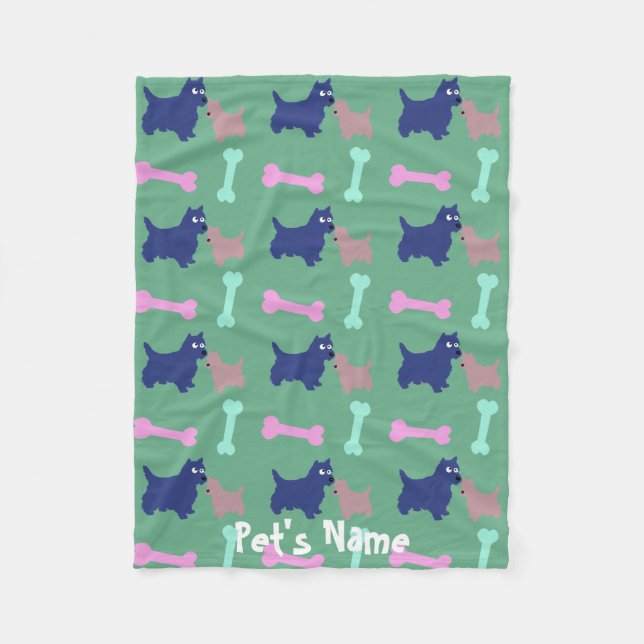 Manta Polar Cama de perro personalizada de huesos territoriale (Anverso)