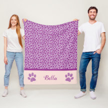 Cama de piel de leopardo morado Mascota de perro g