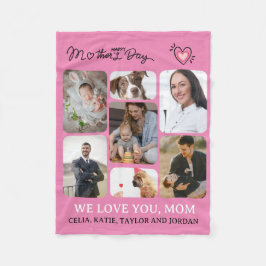 Manta Polar Cama personalizada de 7 fotos para mamá