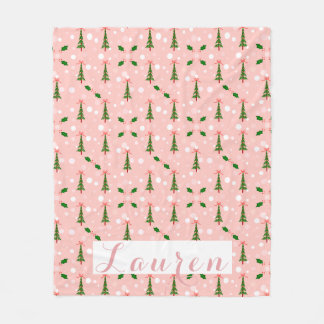 Manta Polar Cama personalizada de flechas de árbol de Navidad