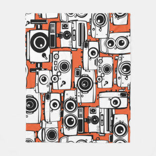 Manta Polar Cámaras de cine antiguas, patrón sin fisuras.