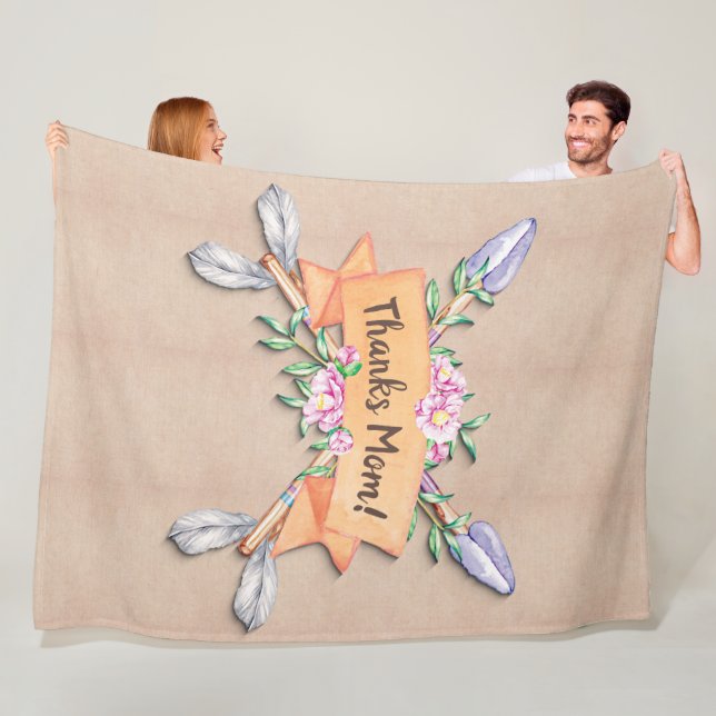 Manta Polar Cambiar texto Añadir nombre Flores Boho Flores Mar (In situ)