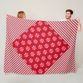 MANTA POLAR CAMBIOS DE NAVIDADES ROJOS Y BLANCOS Y DE DIAGONAL