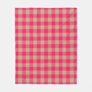 Manta Polar Camel Diva Búfalo Rosa Comprobar Patrón Gingham