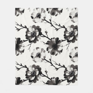 Manta Polar camelias de estilo japonés