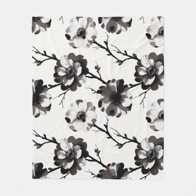 Manta Polar camelias de estilo japonés (Anverso)