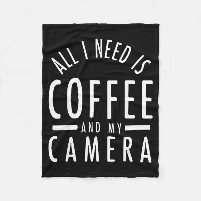 Manta Polar Camera &amp; Coffee - Funny Photography Quote Phot (Anverso)