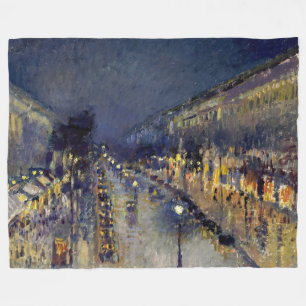 Manta Polar Camille Pissarro - Boulevard Montmartre de noche