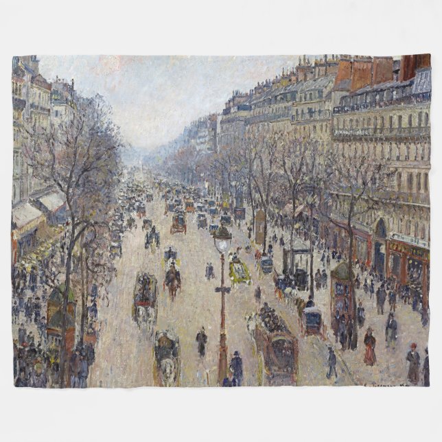Manta Polar Camille Pissarro - Boulevard Montmartre, mañana (Frente (Horizontal))