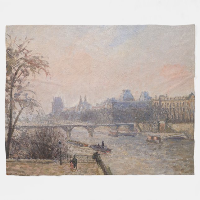 Manta Polar Camille Pissarro - El Sena y el Louvre (Frente (Horizontal))