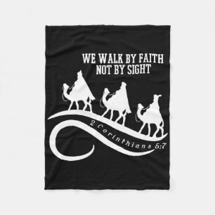 Manta Polar Caminamos por fe, no por vista Navidad cristiana