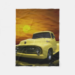 Manta Polar Camión amarillo antiguo de época vintage