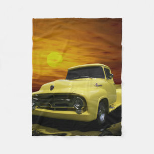 Manta Polar Camión amarillo antiguo pintado