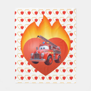 Manta Polar Camión de bomberos lindo día de San Valentín