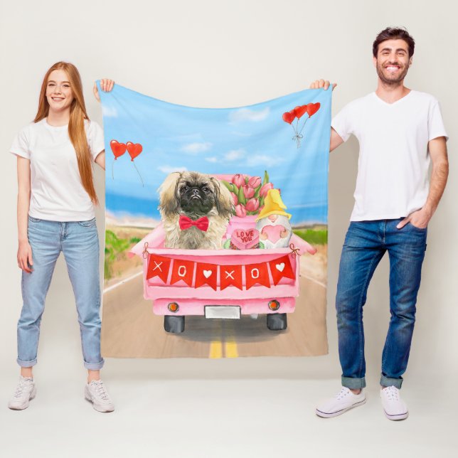 Manta Polar Camión El día de San Valentín de perro de Pekín ti (In situ)