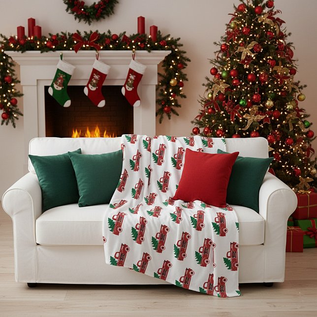 Manta Polar Camión rojo y árbol (Subido por el creador)