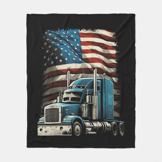 Manta Polar Camionero Bandera Estadounidense Para Camión Patri (Anverso)