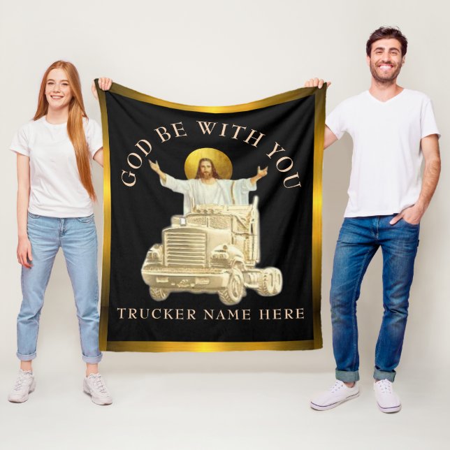 Manta Polar Camionero "DIOS ESTÉ CONTIGO" Regalo Personalizado (In situ)
