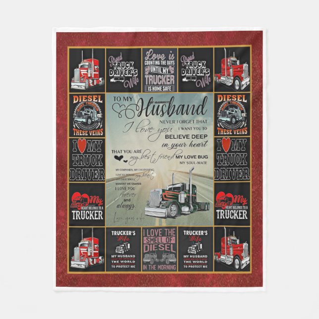 Manta Polar Camionero Personalizado A Mi Esposo (Anverso)